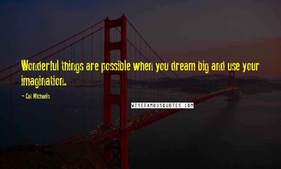 Cat Michaels Quotes: Wonderful things are possible when you dream big and use your imagination.