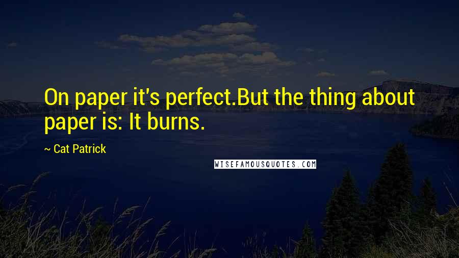 Cat Patrick Quotes: On paper it's perfect.But the thing about paper is: It burns.