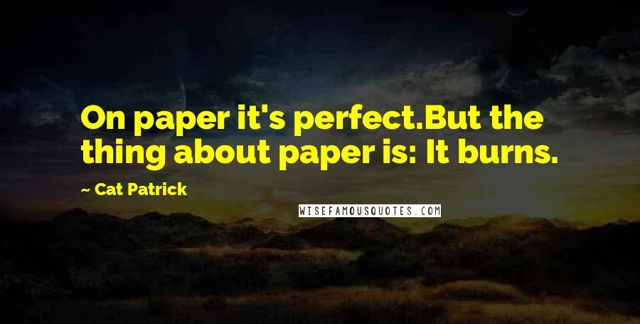 Cat Patrick Quotes: On paper it's perfect.But the thing about paper is: It burns.