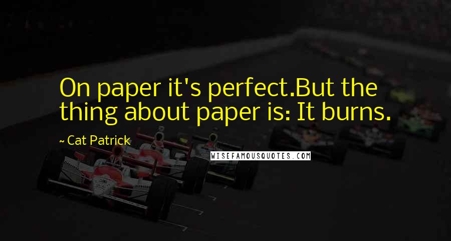 Cat Patrick Quotes: On paper it's perfect.But the thing about paper is: It burns.