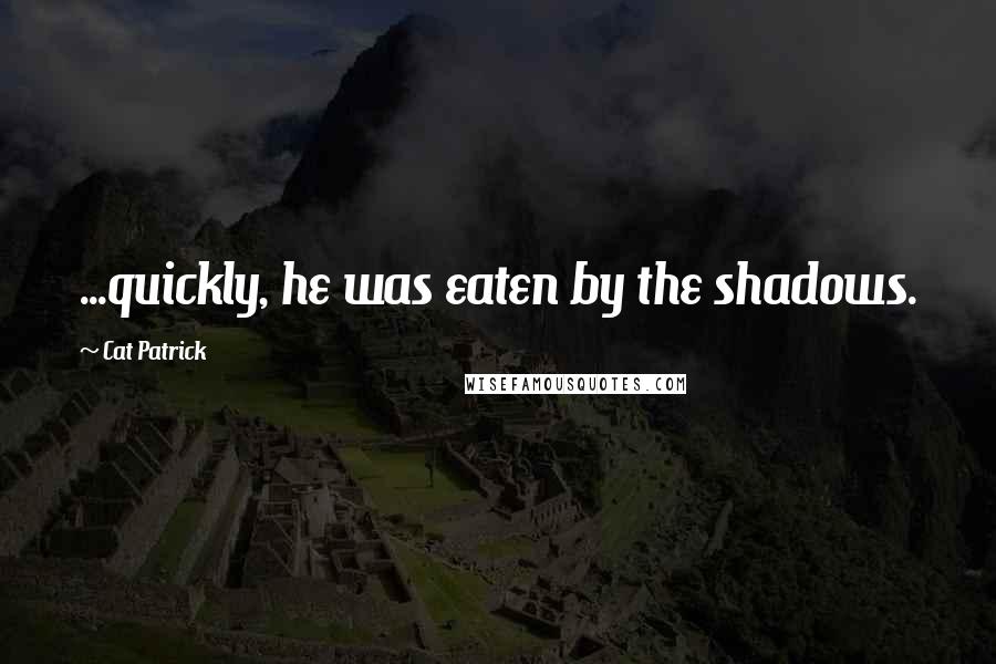 Cat Patrick Quotes: ...quickly, he was eaten by the shadows.