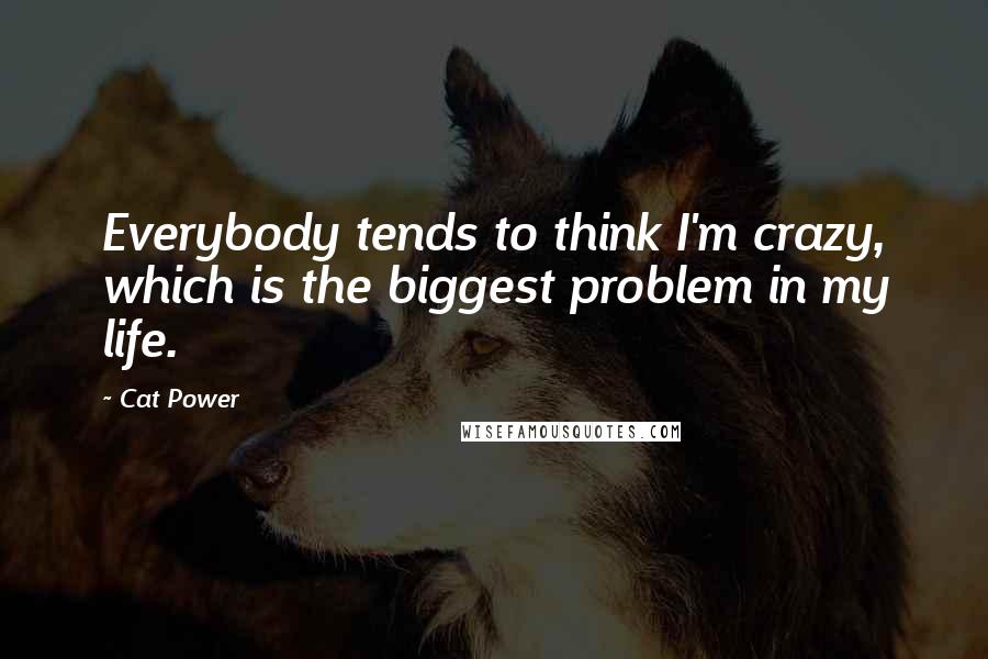 Cat Power Quotes: Everybody tends to think I'm crazy, which is the biggest problem in my life.