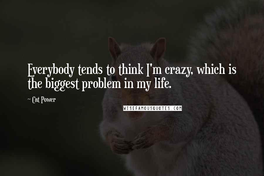 Cat Power Quotes: Everybody tends to think I'm crazy, which is the biggest problem in my life.