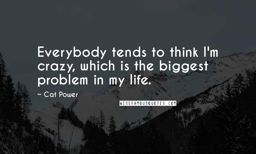 Cat Power Quotes: Everybody tends to think I'm crazy, which is the biggest problem in my life.