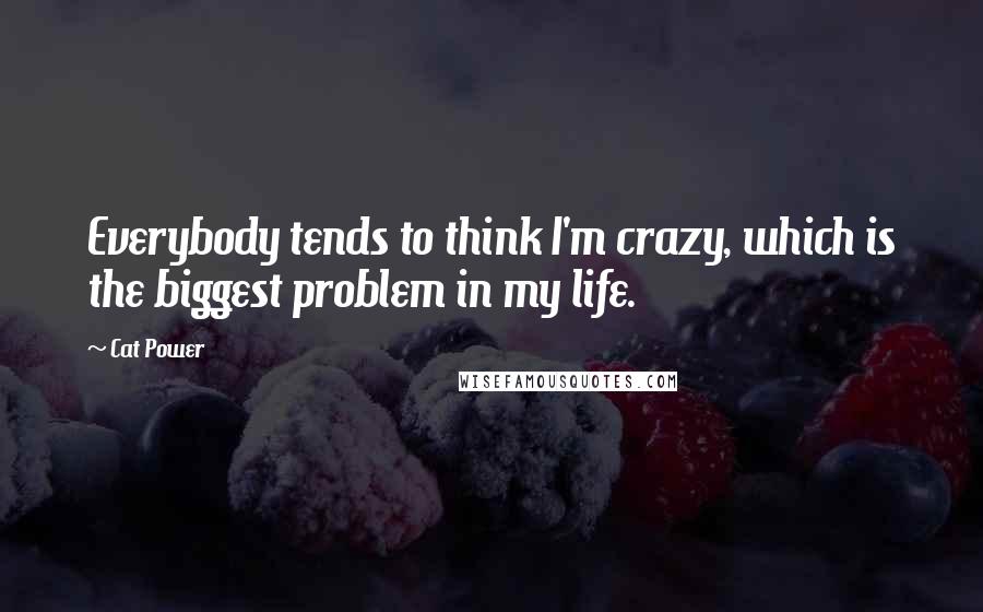 Cat Power Quotes: Everybody tends to think I'm crazy, which is the biggest problem in my life.