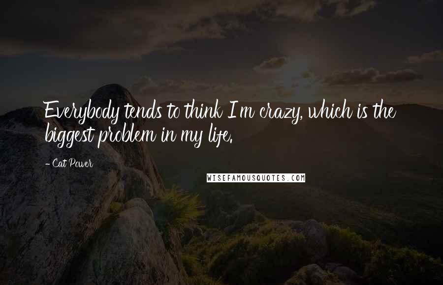 Cat Power Quotes: Everybody tends to think I'm crazy, which is the biggest problem in my life.