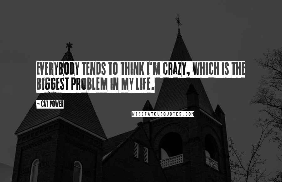 Cat Power Quotes: Everybody tends to think I'm crazy, which is the biggest problem in my life.