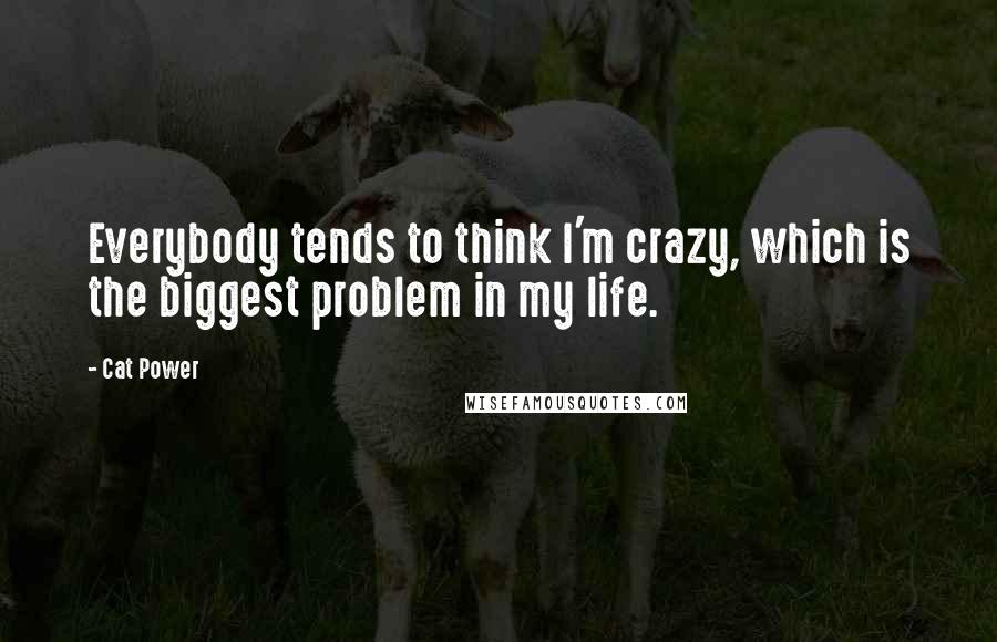 Cat Power Quotes: Everybody tends to think I'm crazy, which is the biggest problem in my life.