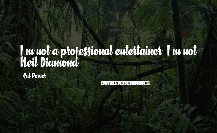 Cat Power Quotes: I'm not a professional entertainer. I'm not Neil Diamond.