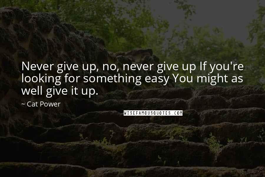 Cat Power Quotes: Never give up, no, never give up If you're looking for something easy You might as well give it up.