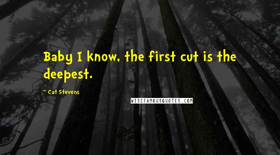 Cat Stevens Quotes: Baby I know, the first cut is the deepest.