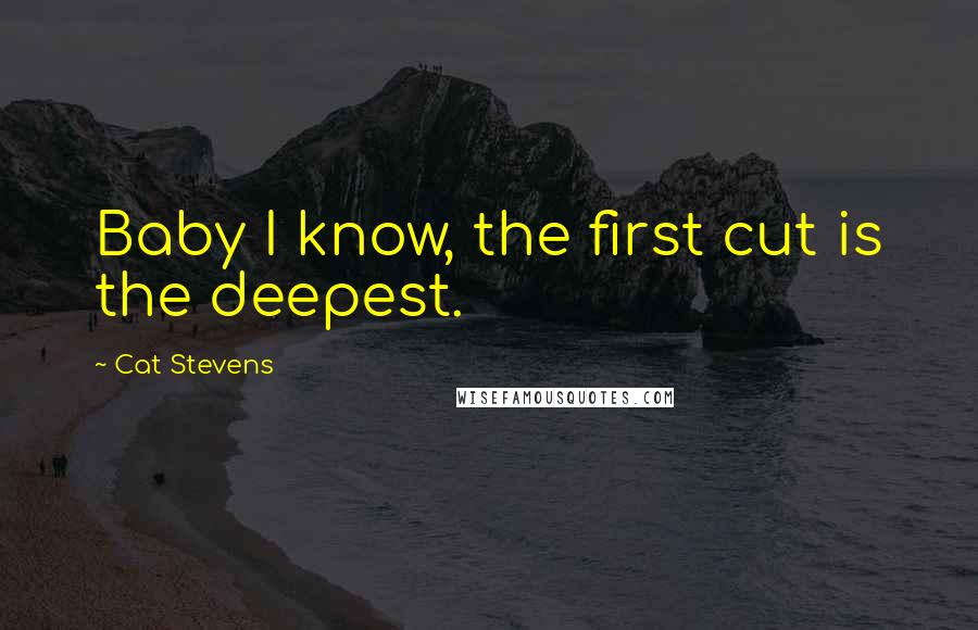Cat Stevens Quotes: Baby I know, the first cut is the deepest.