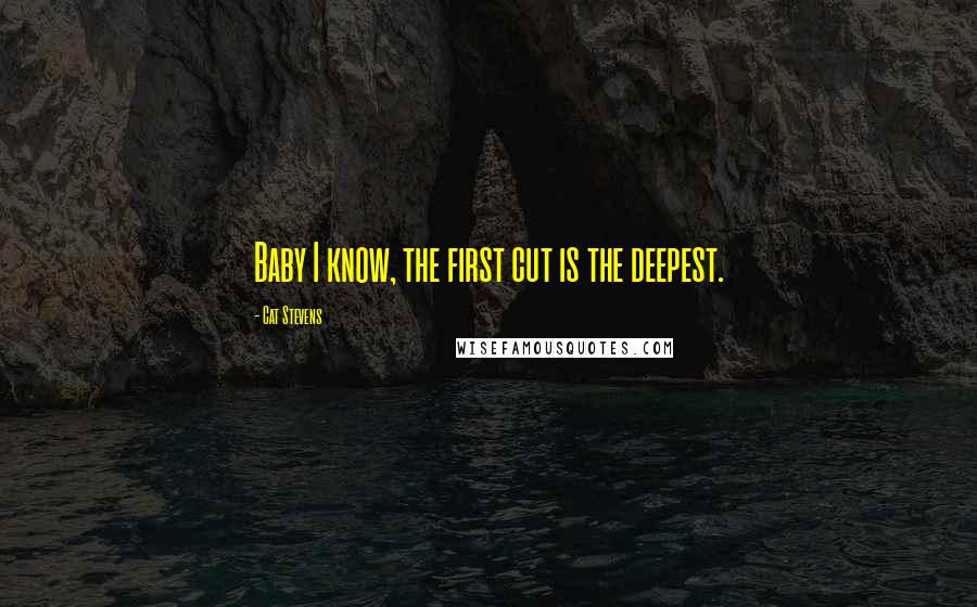 Cat Stevens Quotes: Baby I know, the first cut is the deepest.