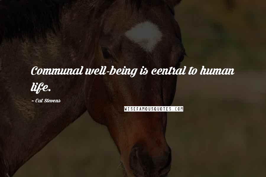 Cat Stevens Quotes: Communal well-being is central to human life.