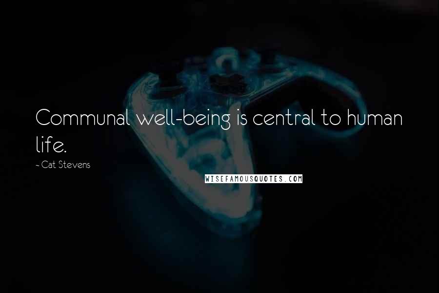 Cat Stevens Quotes: Communal well-being is central to human life.