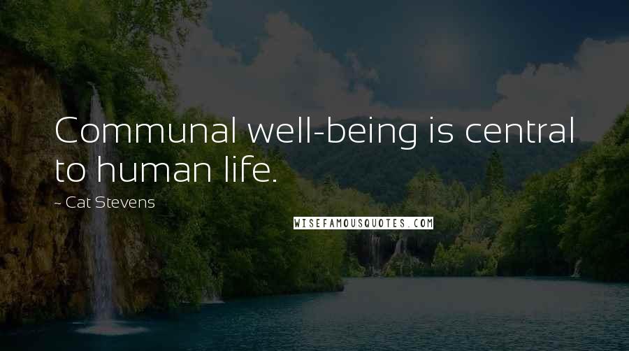 Cat Stevens Quotes: Communal well-being is central to human life.