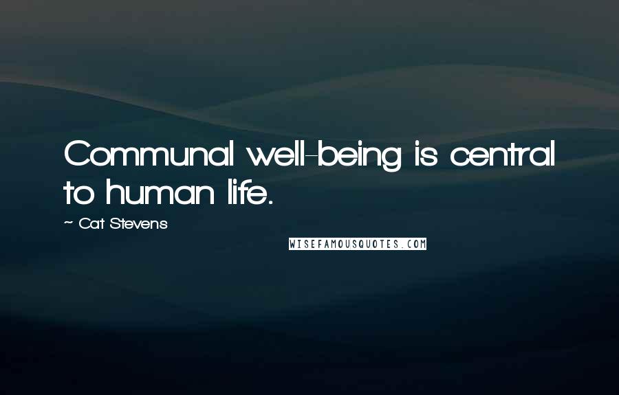 Cat Stevens Quotes: Communal well-being is central to human life.