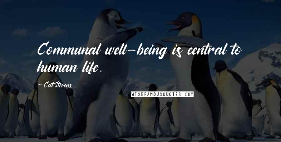 Cat Stevens Quotes: Communal well-being is central to human life.