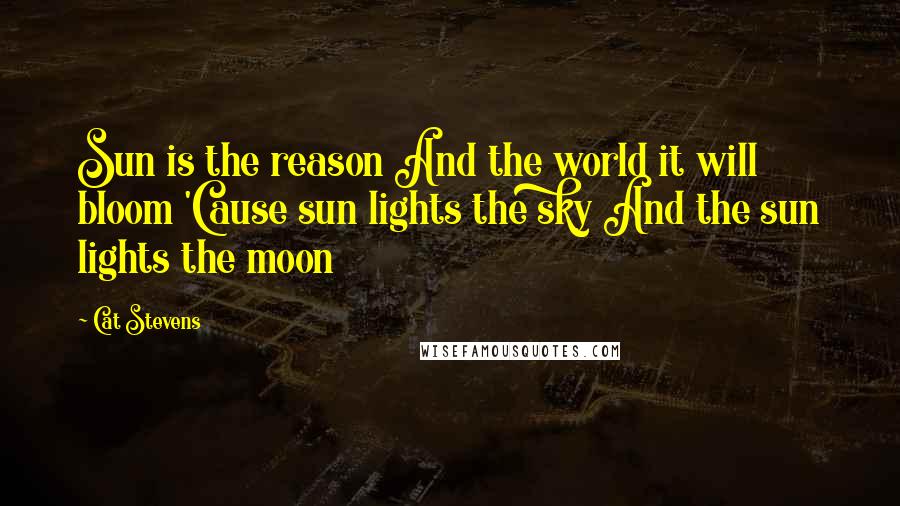 Cat Stevens Quotes: Sun is the reason And the world it will bloom 'Cause sun lights the sky And the sun lights the moon