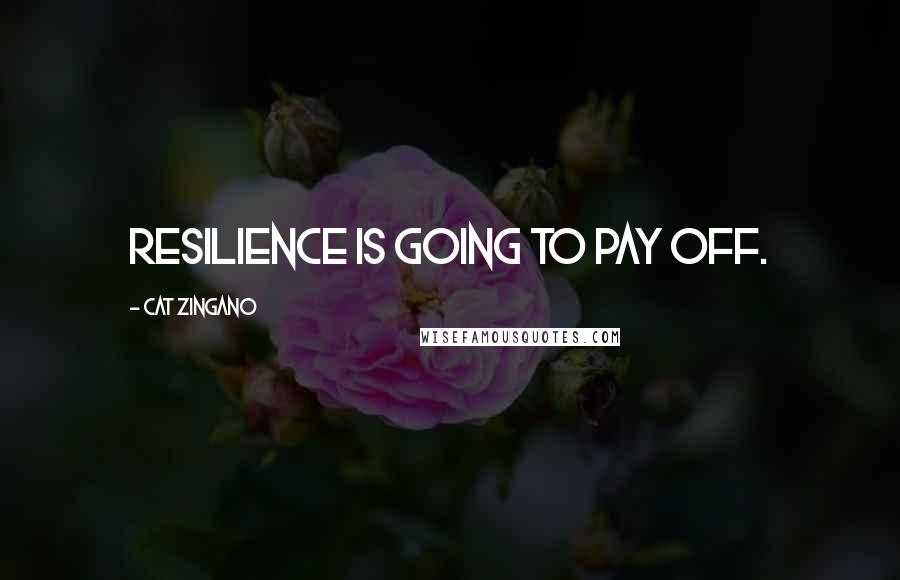 Cat Zingano Quotes: Resilience is going to pay off.