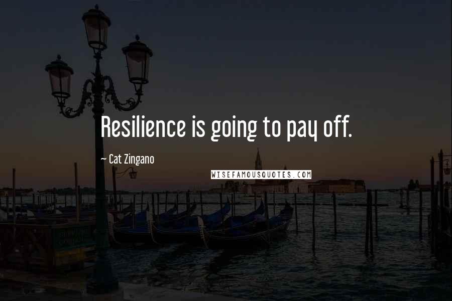 Cat Zingano Quotes: Resilience is going to pay off.