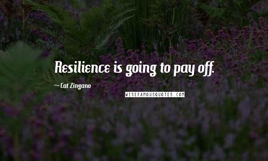 Cat Zingano Quotes: Resilience is going to pay off.