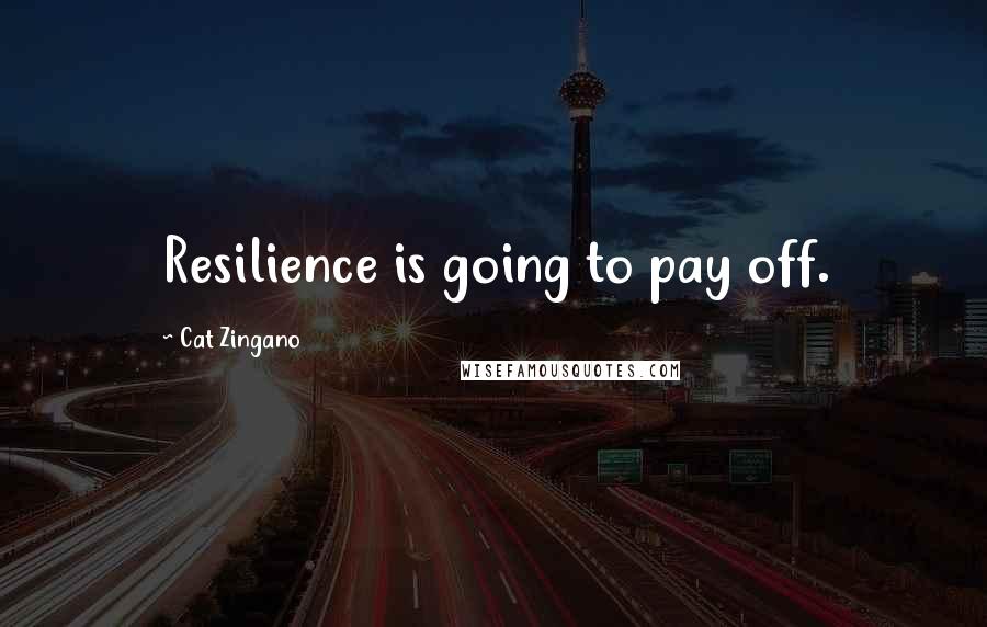 Cat Zingano Quotes: Resilience is going to pay off.