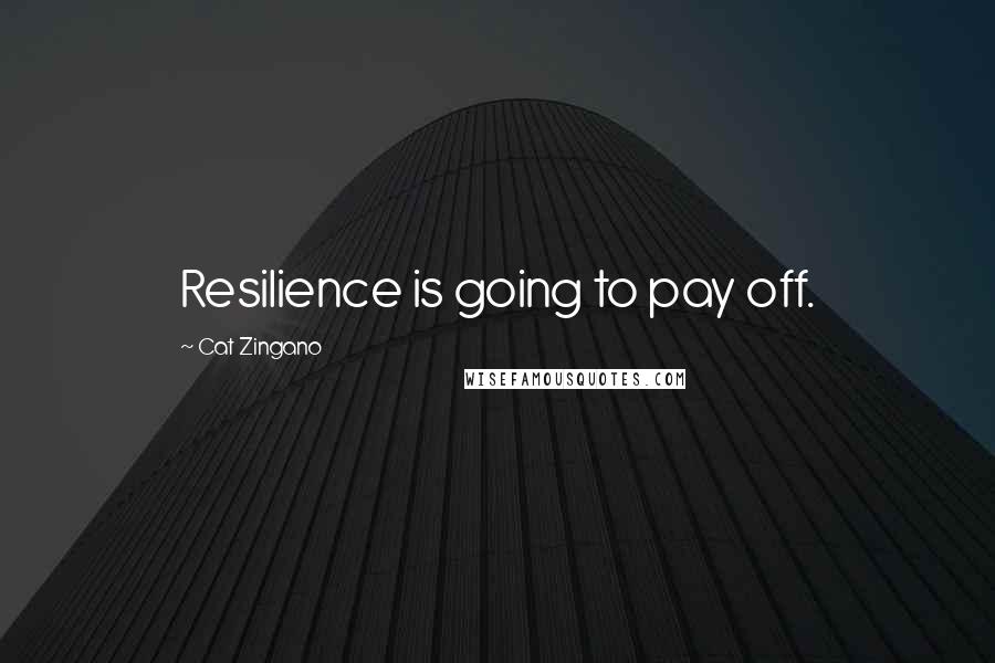 Cat Zingano Quotes: Resilience is going to pay off.