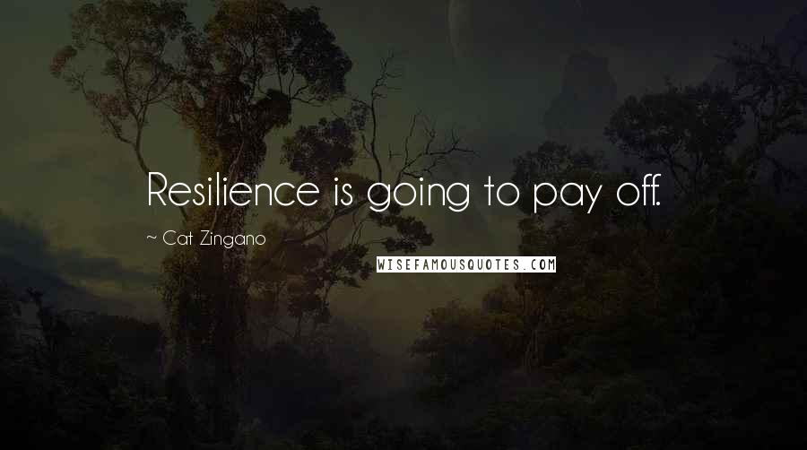 Cat Zingano Quotes: Resilience is going to pay off.