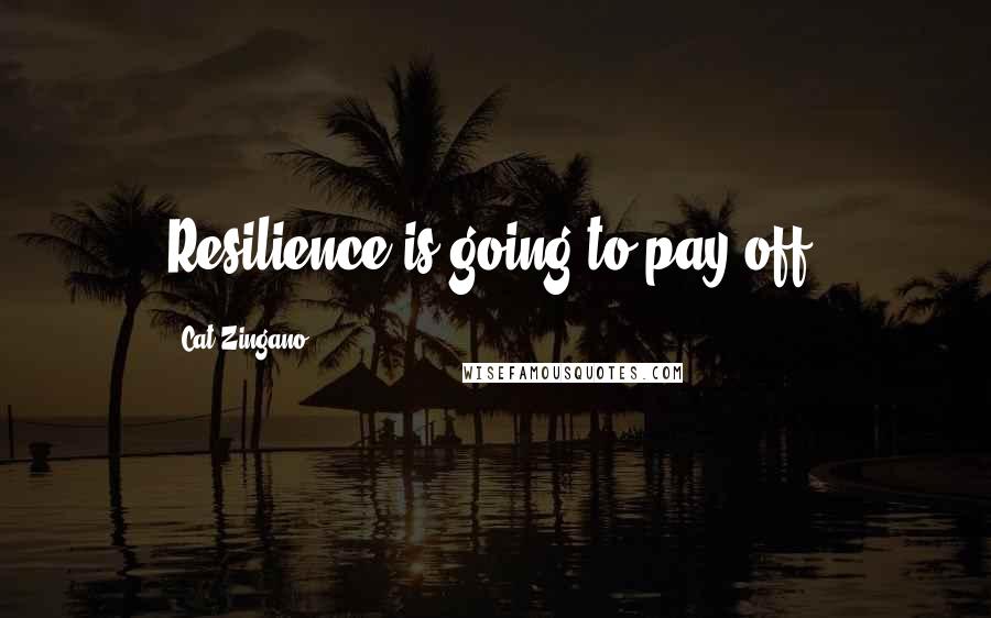 Cat Zingano Quotes: Resilience is going to pay off.