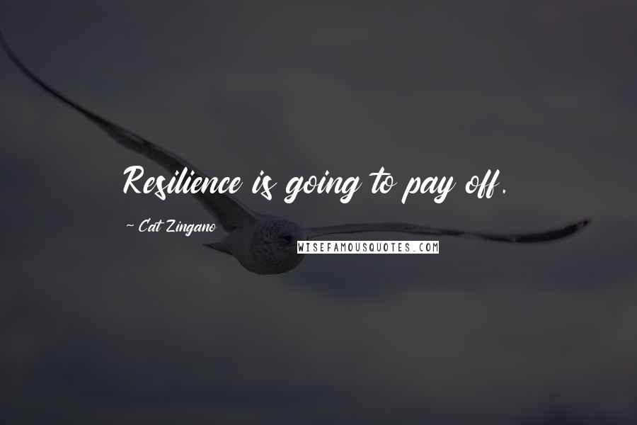 Cat Zingano Quotes: Resilience is going to pay off.