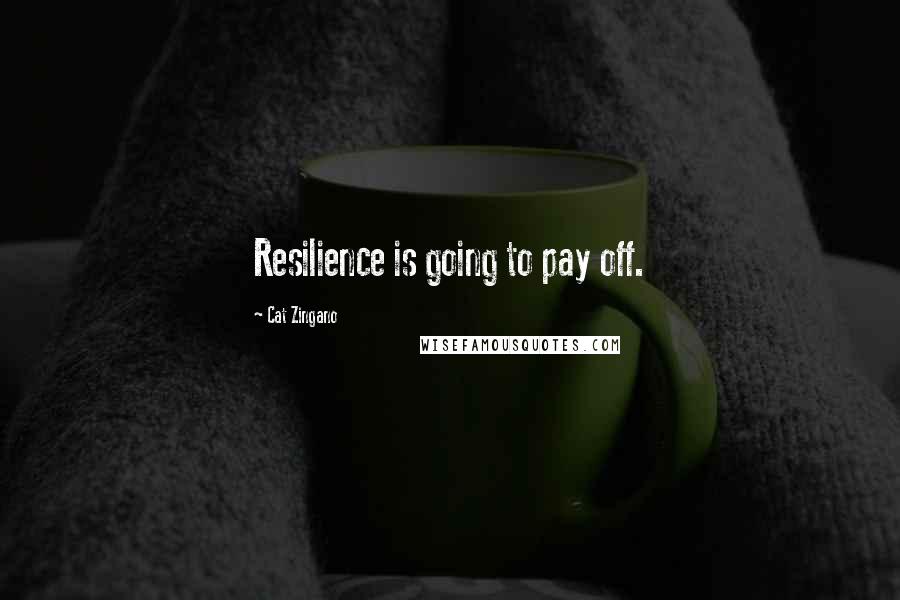 Cat Zingano Quotes: Resilience is going to pay off.