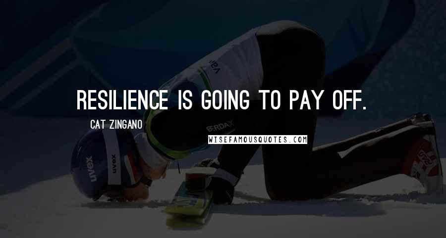 Cat Zingano Quotes: Resilience is going to pay off.