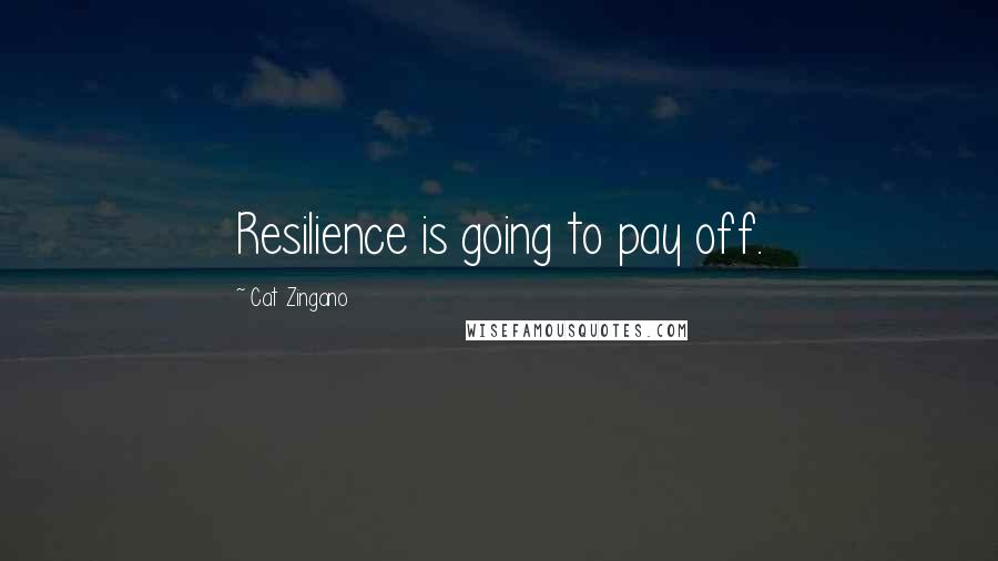 Cat Zingano Quotes: Resilience is going to pay off.