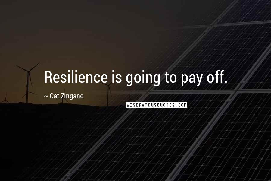 Cat Zingano Quotes: Resilience is going to pay off.