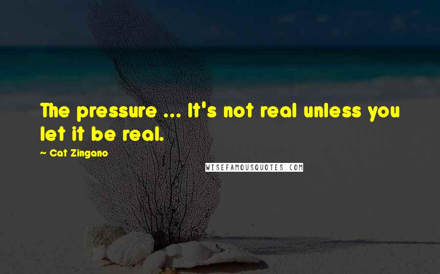 Cat Zingano Quotes: The pressure ... It's not real unless you let it be real.