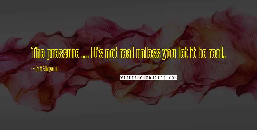 Cat Zingano Quotes: The pressure ... It's not real unless you let it be real.