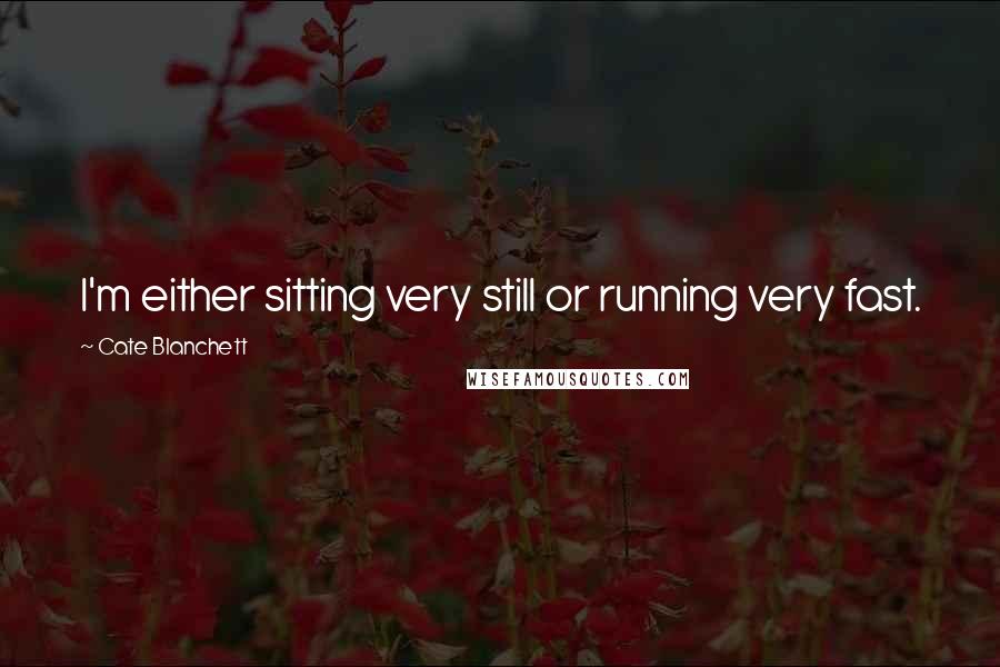 Cate Blanchett Quotes: I'm either sitting very still or running very fast.