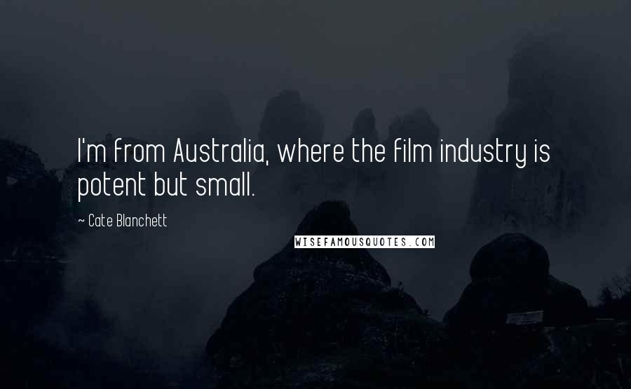 Cate Blanchett Quotes: I'm from Australia, where the film industry is potent but small.