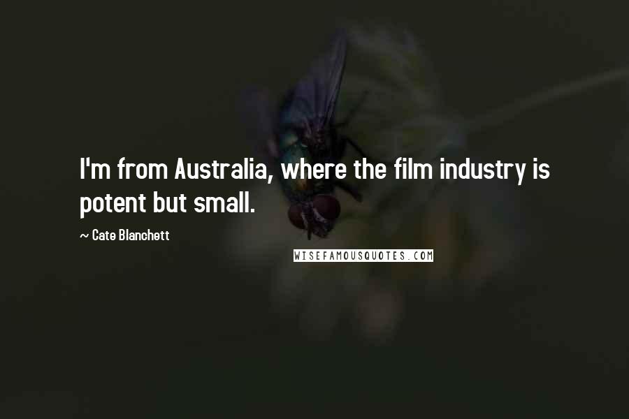 Cate Blanchett Quotes: I'm from Australia, where the film industry is potent but small.