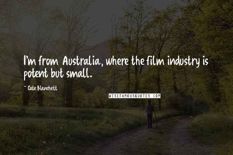 Cate Blanchett Quotes: I'm from Australia, where the film industry is potent but small.