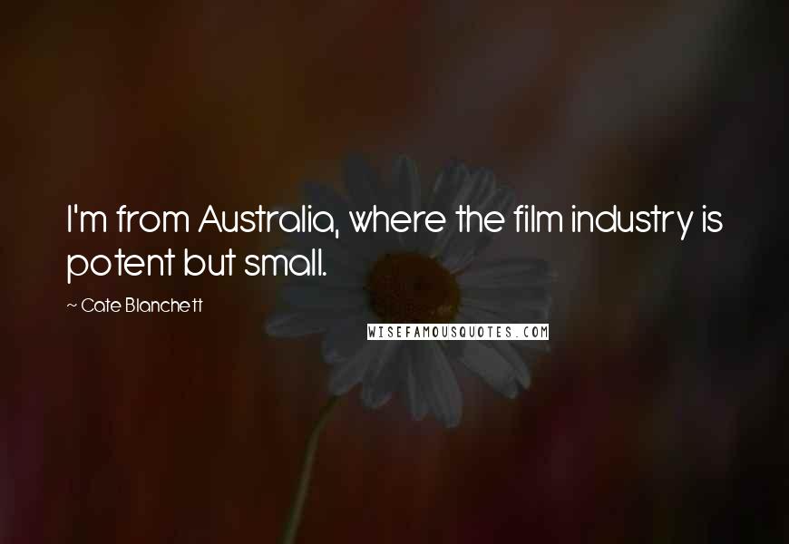 Cate Blanchett Quotes: I'm from Australia, where the film industry is potent but small.
