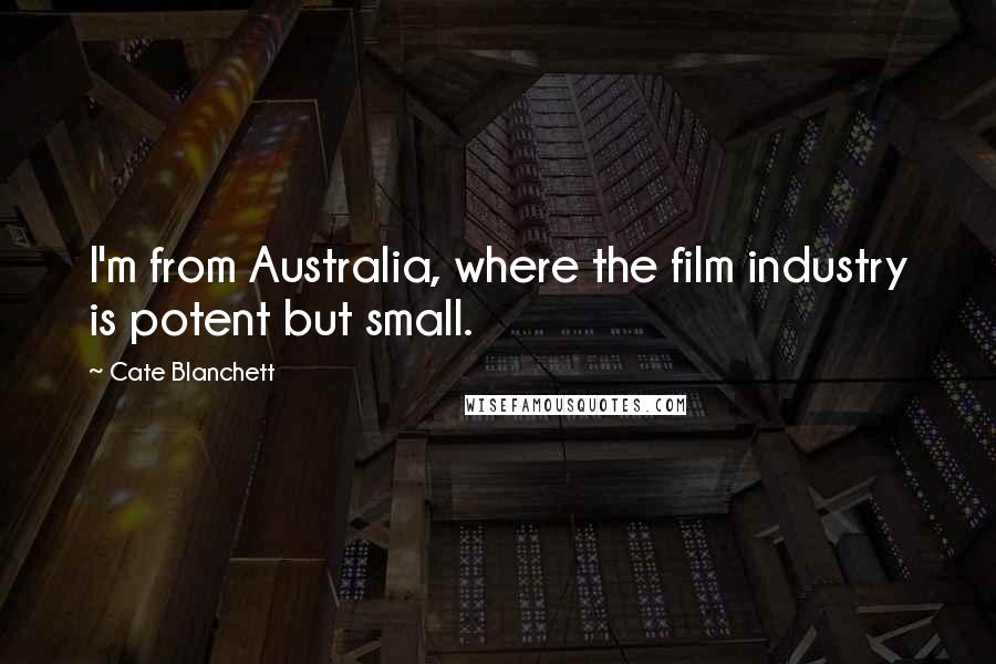 Cate Blanchett Quotes: I'm from Australia, where the film industry is potent but small.