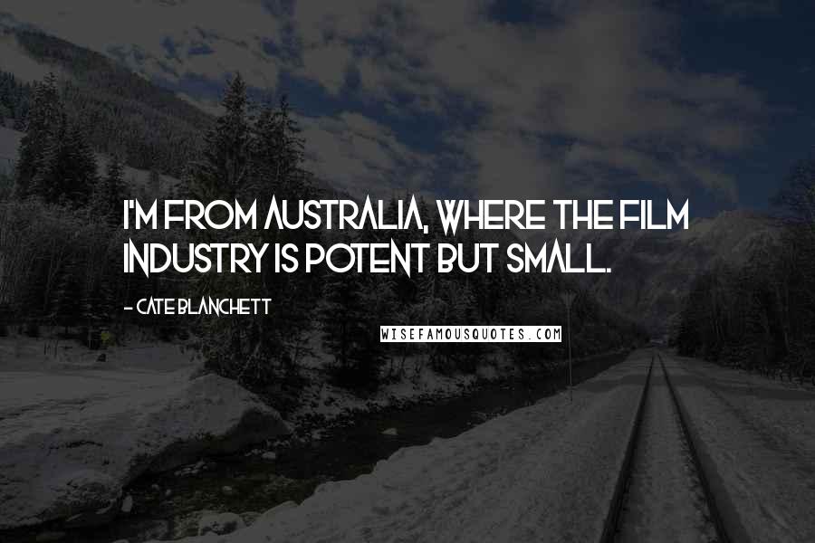 Cate Blanchett Quotes: I'm from Australia, where the film industry is potent but small.