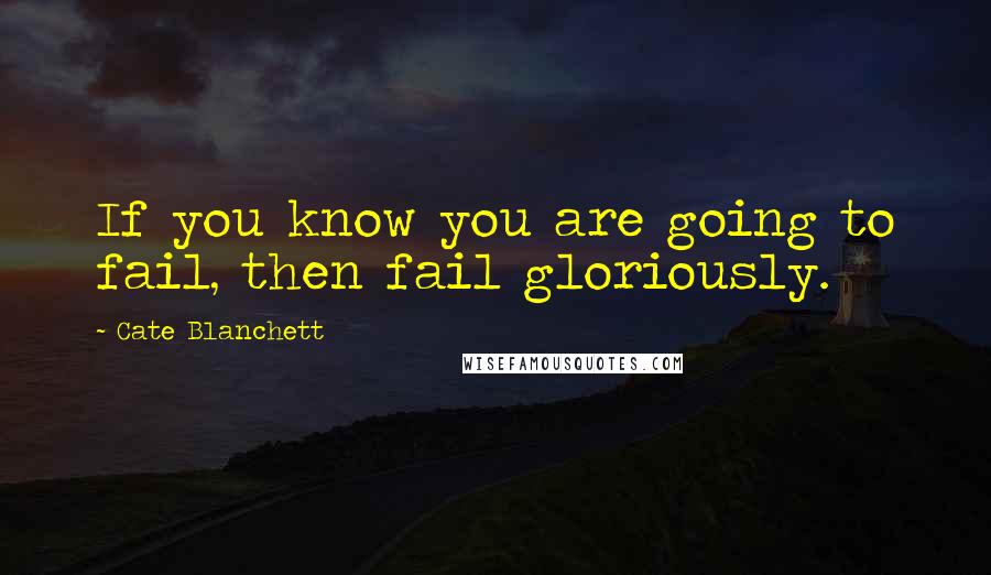 Cate Blanchett Quotes: If you know you are going to fail, then fail gloriously.