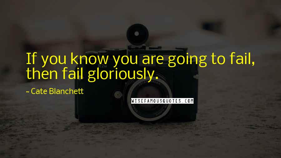 Cate Blanchett Quotes: If you know you are going to fail, then fail gloriously.