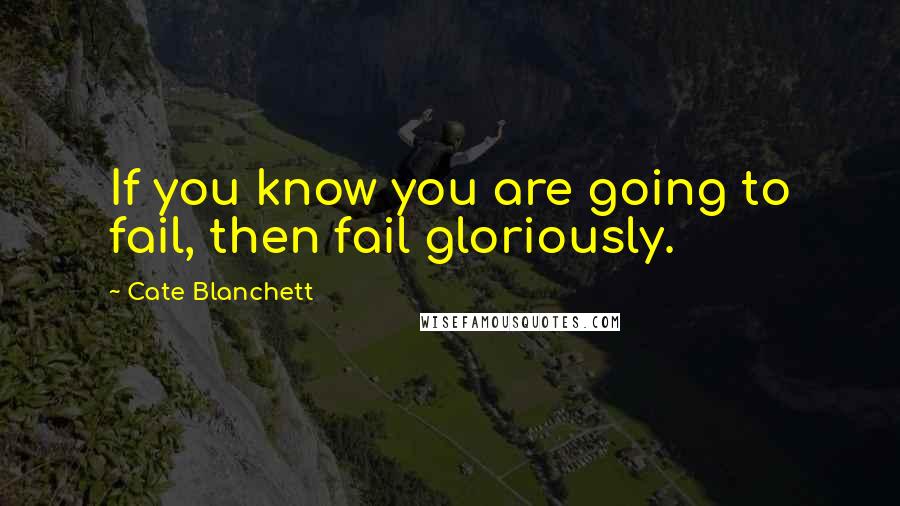 Cate Blanchett Quotes: If you know you are going to fail, then fail gloriously.