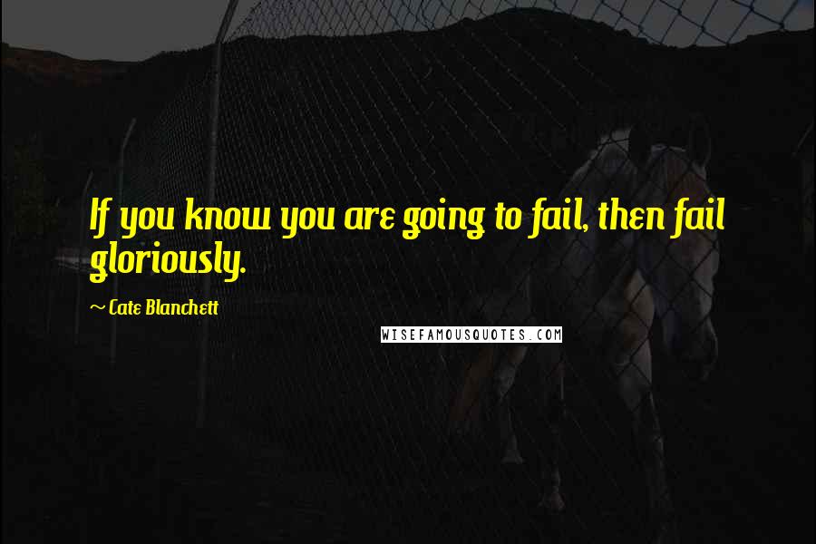 Cate Blanchett Quotes: If you know you are going to fail, then fail gloriously.