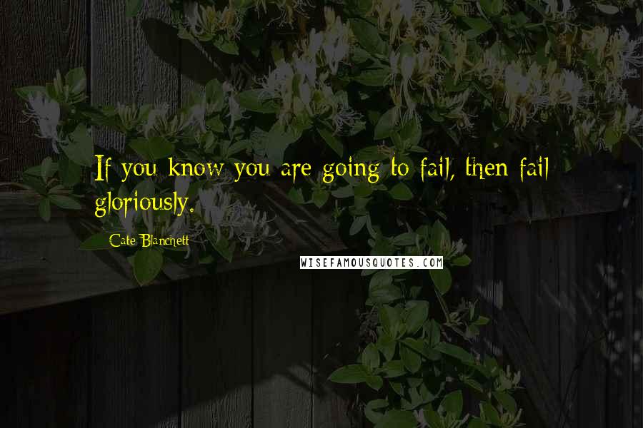 Cate Blanchett Quotes: If you know you are going to fail, then fail gloriously.