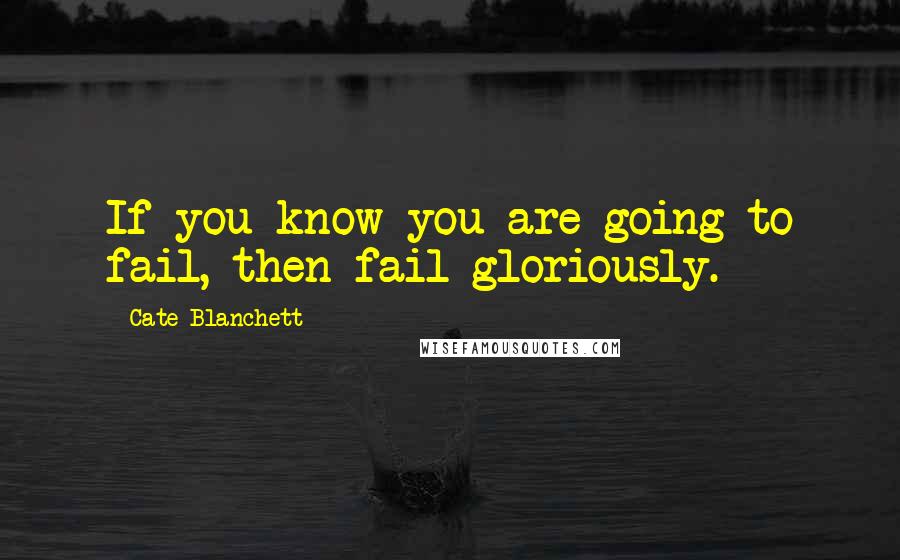 Cate Blanchett Quotes: If you know you are going to fail, then fail gloriously.